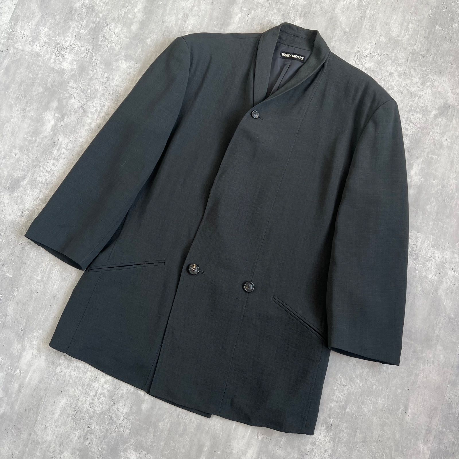 Fd012 90s ISSEY MIYAKE MEN イッセイミヤケメン アーカイブ 変形ショールカラー ウールジャケット ME23-FD012 Mサイズ ...