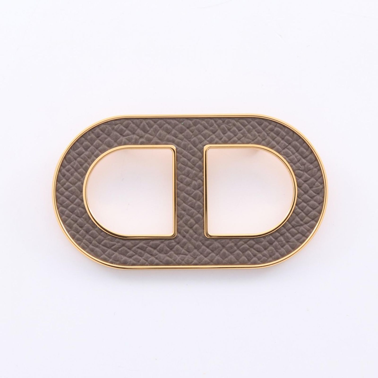 エルメス ブローチバッジ シェーヌダンクル エトゥープ 新品未使用