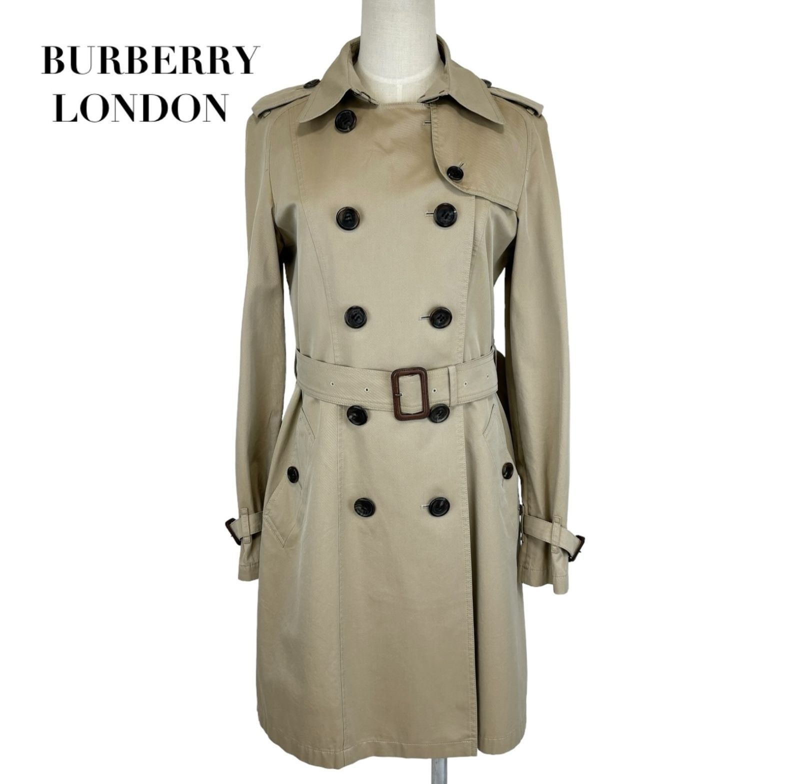 極美品 BURBERRY BLUE LABEL ベージュ ピーコート チェック柄