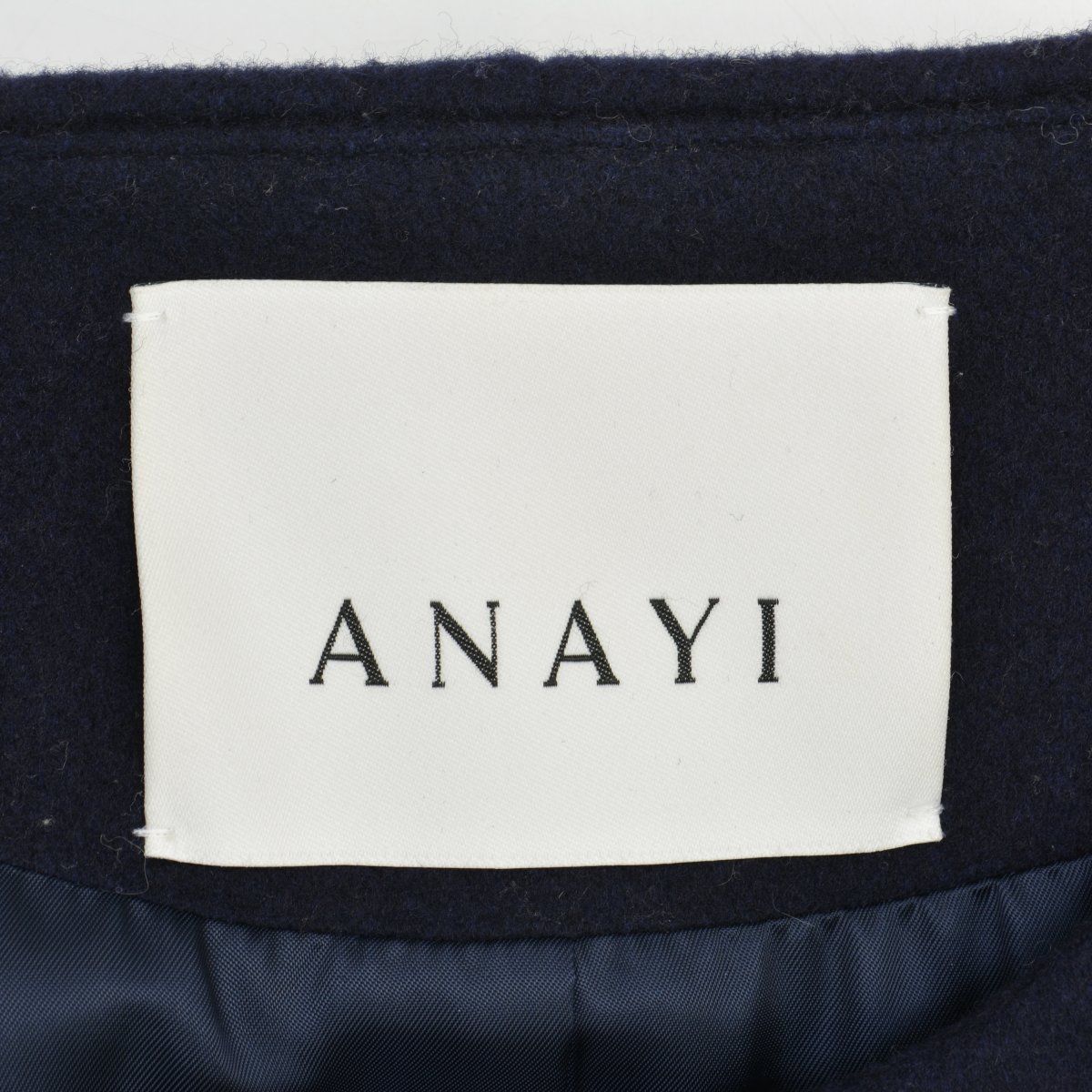 ANAYI / アナイ】ファックスファー付ノーカラーウールコート - メルカリ
