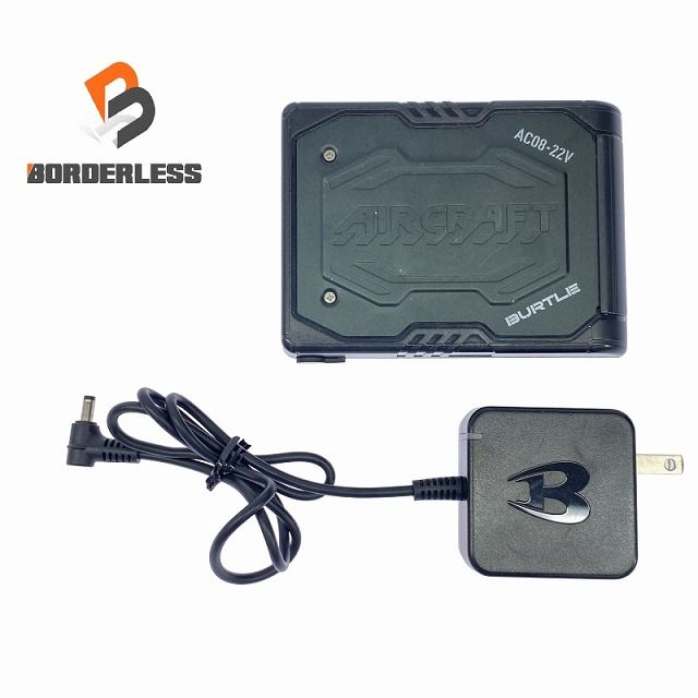 品 BURTLE バートル 22V エアークラフト バッテリー ブラック AC08-22V 本体 充電アダプター
