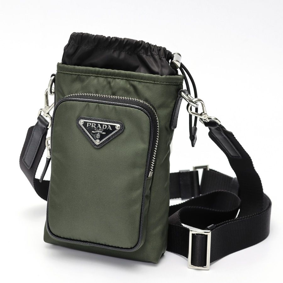 プラダ | PRADA Re-Nylon スマートフォンケース | ショルダーポーチ 2ZH155 ナイロン|レザー カーキ系 商品番号 E-158123