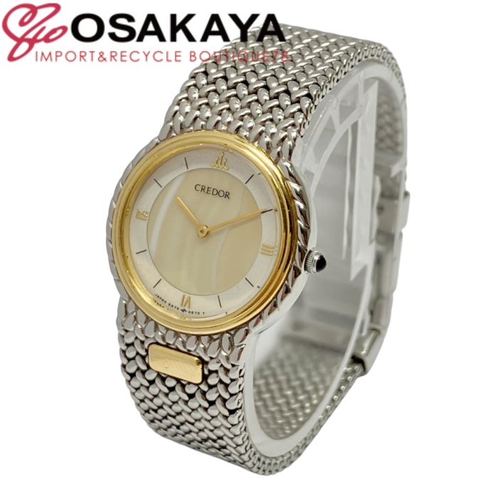 美品　SEIKO　セイコー　クレドール　18KT　ゴールド　シルバー　レザー 楽天市場】セイコー クレドール 4J81-0AD0 K18YG/レザー レディース