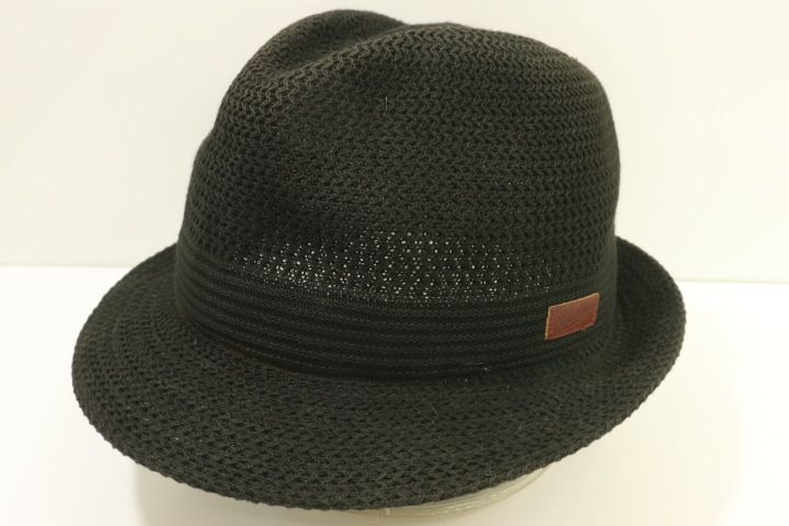【新作入荷，大得価】 【中古】 Borsalino メンズハット -- メッシュハット Borsalino LL 黒 ブラック ロゴ その他
