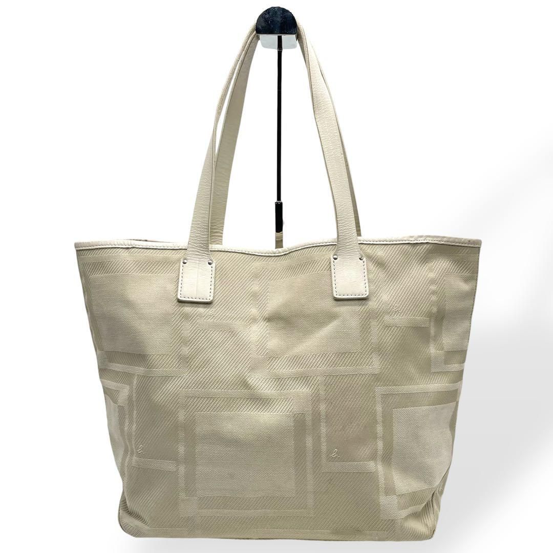 agnès b. ベージュ トートバッグ　極美品 良品 agnes b. アニエスべー トートバッグ キャンバス レザー