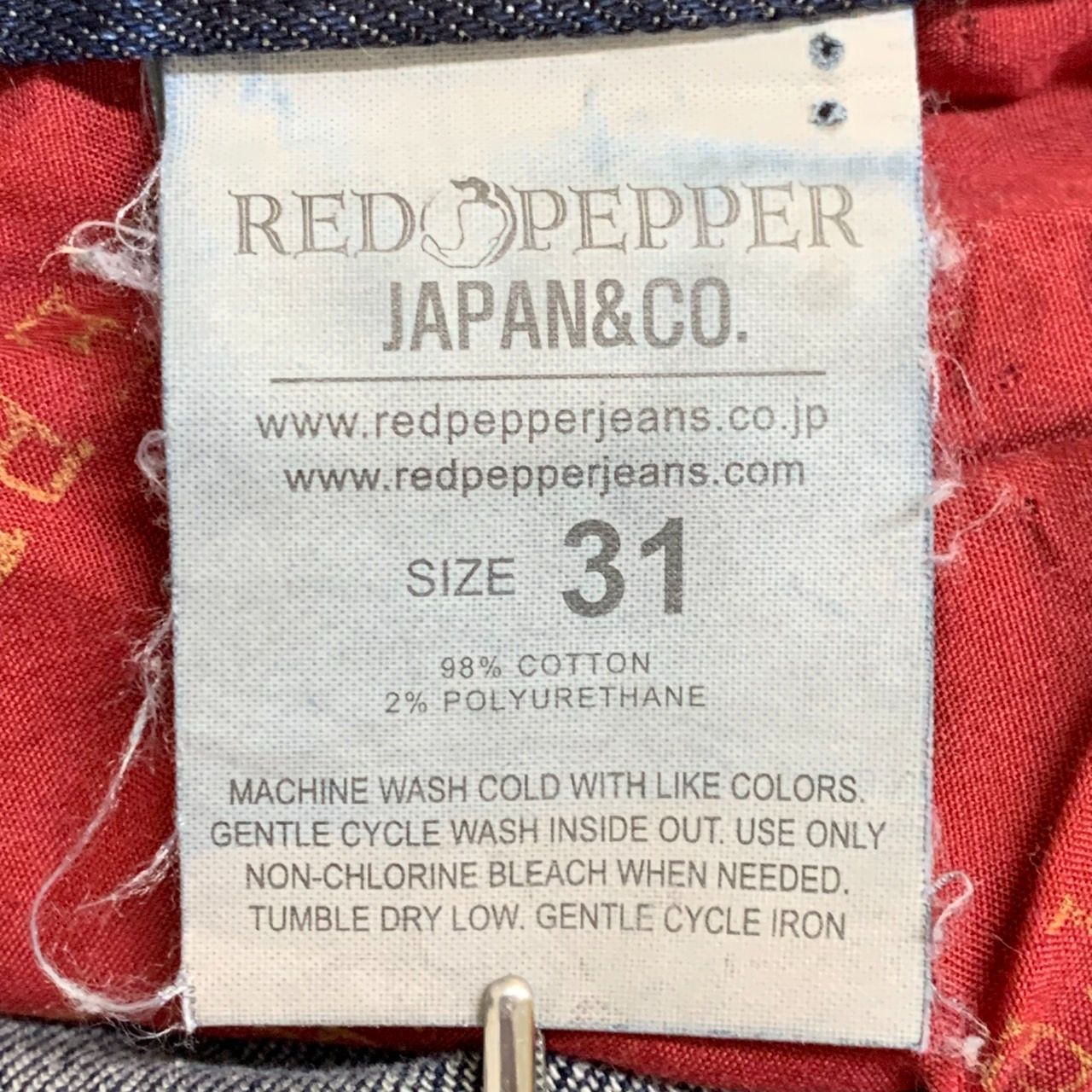 【保証書付】 REDPEPPER】レッドペッパー/スカル刺繍デニムショートパンツ/32 ジャケット・アウター