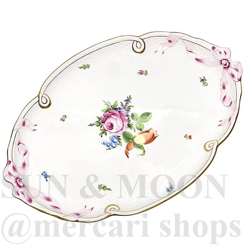 HEREND ヘレンド チューリップの花束 40cm パーティープレート サービストレイ TD2510-2