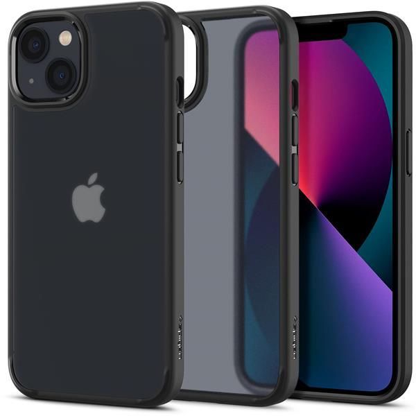 iPhone 13_フロスト・ブラック 【17年社歴の技術力】Spigen iPhone 13 ケース 耐衝撃 半透明 黄変一切なし 指紋防止 米軍MIL規格取得 2重構造 TPU PC バンパーケース すり傷防止 ワイヤレス充電対応 ウ