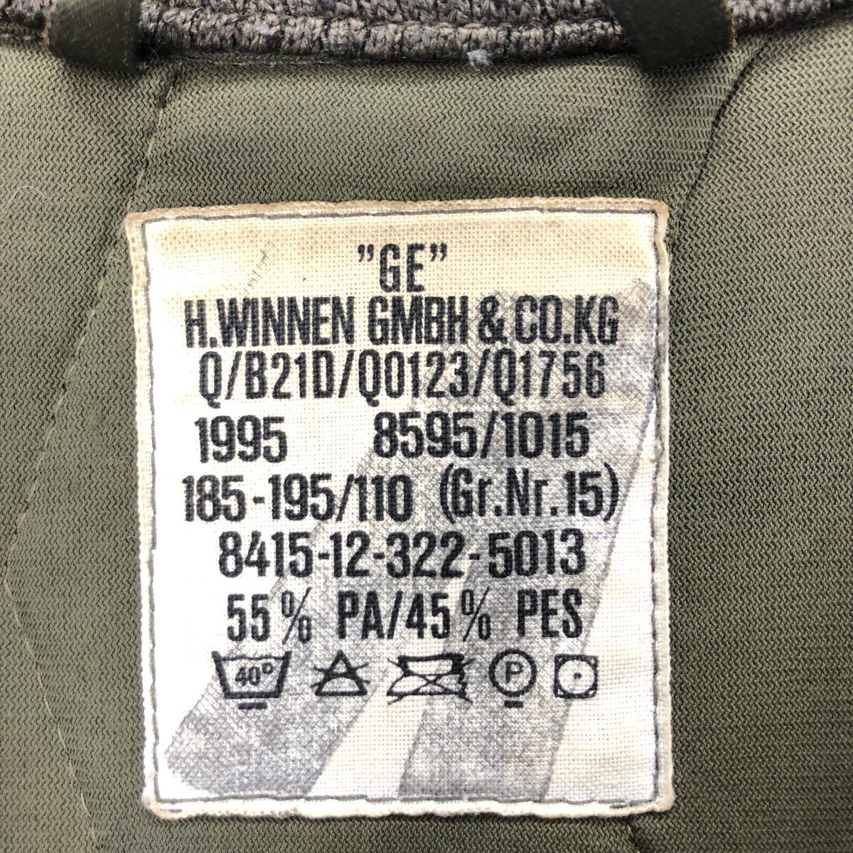 古着 ドイツ軍実品 90年代 H.WINNEN GMBH&CO.KG ミリタリー