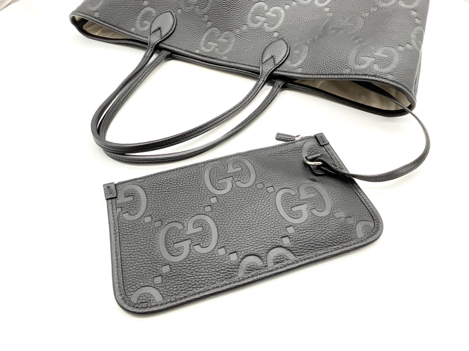 希少 GUCCI グッチ - ブラック ジャンボGGラージトートバッグ - メルカリ