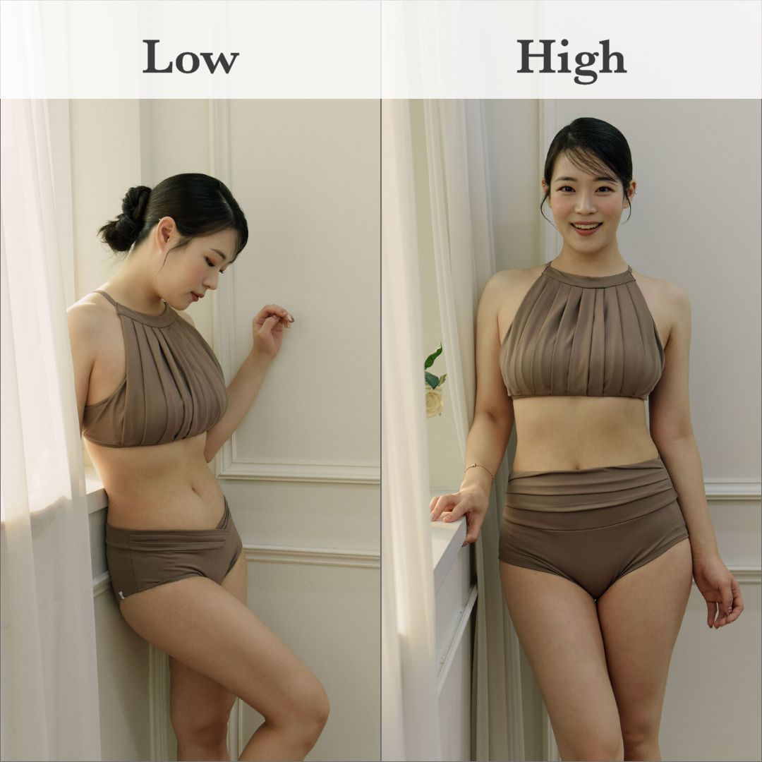 5月21日まで Pleats halter top プリーツ Pleats Low | High Pants ロー ハイパンツ ｜FORALL polewear フォーオール Choco Latte チョコブラウンラテ ポールダンスウェア