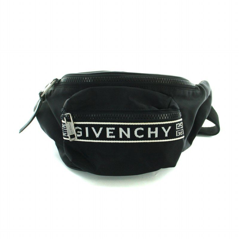 ジバンシィ GIVENCHY ウエストポーチ ボディバッグ 斜め掛け ナイロン ロゴ 黒 ブラック GY18 /MQ