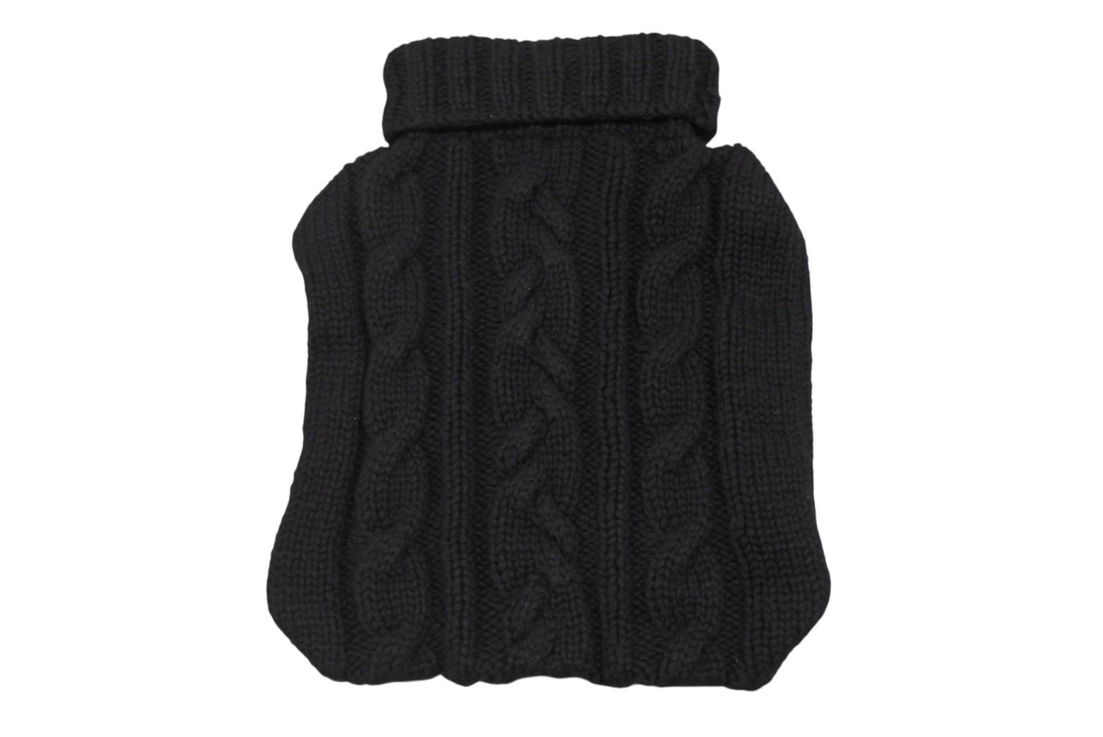 CHROME HEARTS クロムハーツ スモールCHクロス装飾 湯たんぽカバー CHクロスパッチ カシミヤ ブラック シルバー925 4b008449