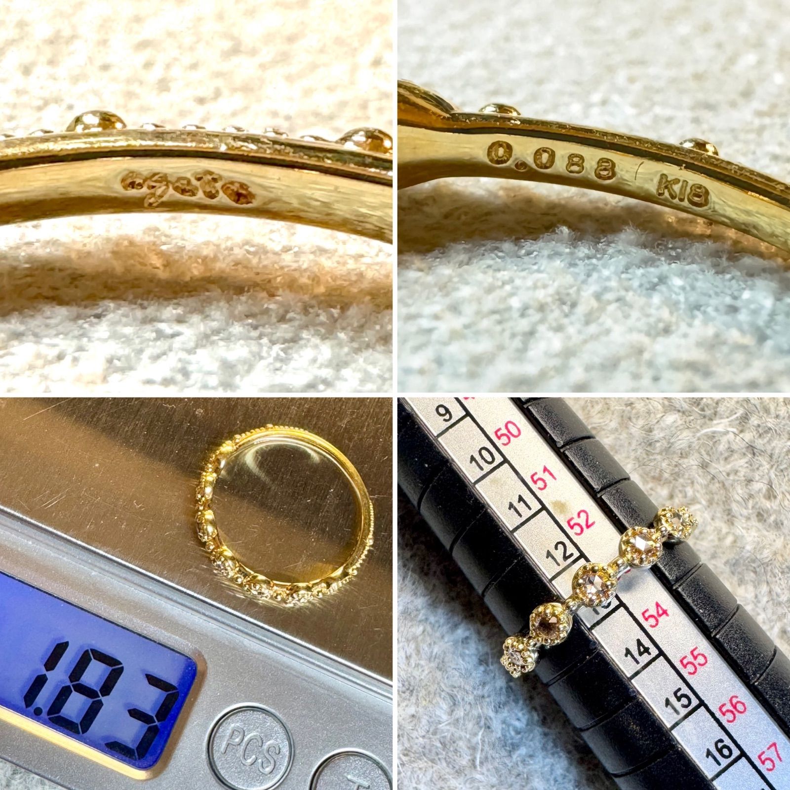 現行品◆アガット◆K18YG*13号*ダイヤモンドリング*指輪 agete 現行品◇アガット◇K18YG*13号*ダイヤモンドリング*指輪 agete