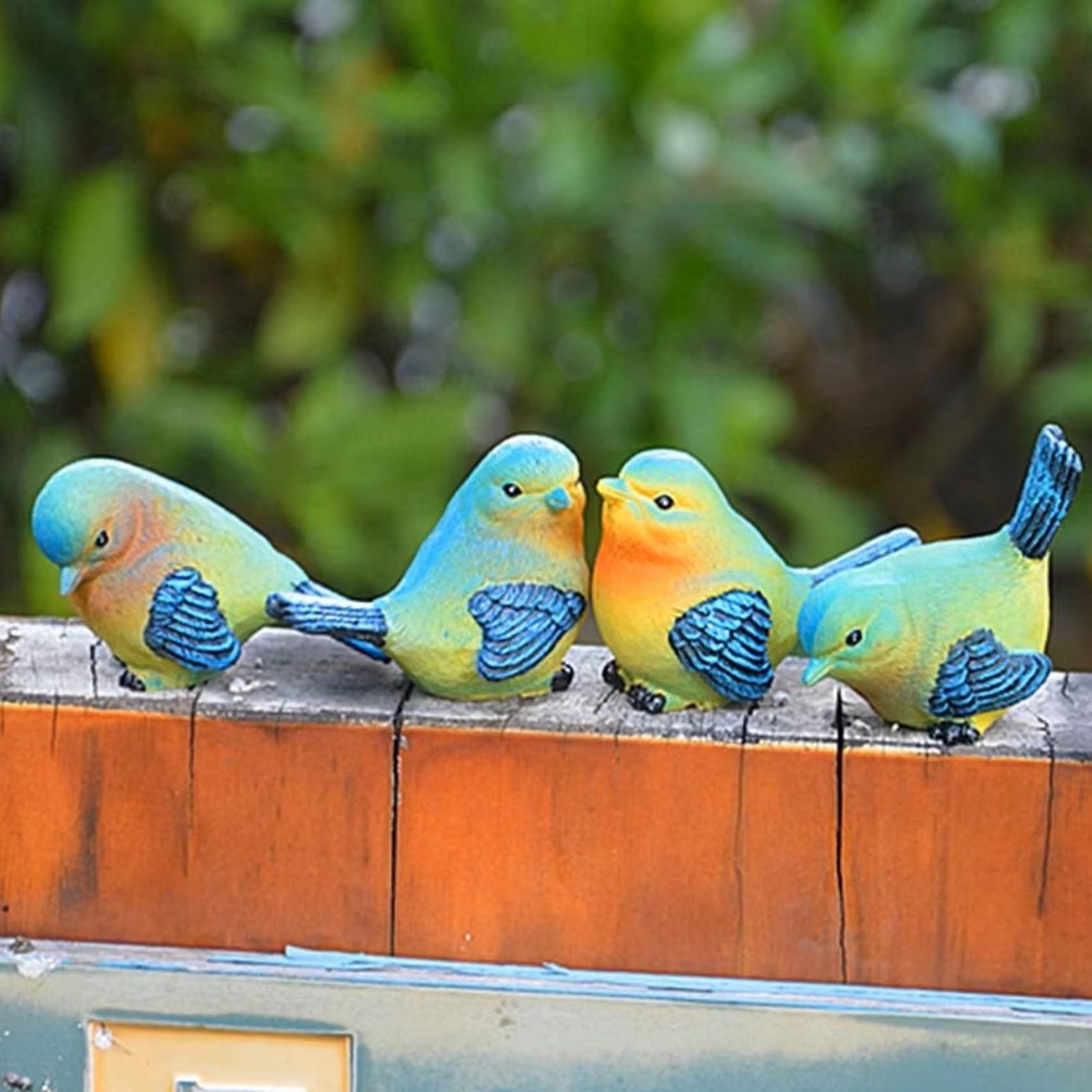 NOELAMOUR ガーデニング 置物 鳥 4羽 樹脂 可愛い 動物 ガーデン