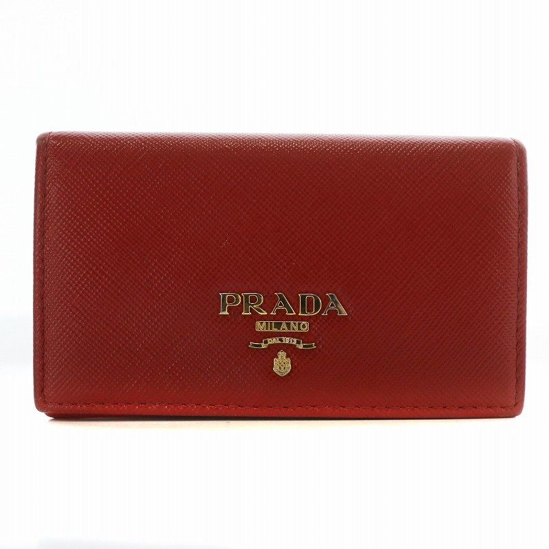 PRADA プラダ 名刺入れ サフィアーノメタル レッド系 ユニセックス PRADA プラダ 名刺入れ サフィアーノメタル レッド系 ユニセックス 美