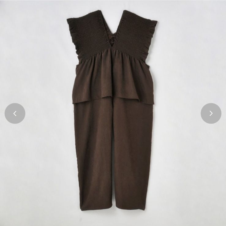 しまむら 大きいサイズ myuwa シャーリングサロペット 3Lサイズ