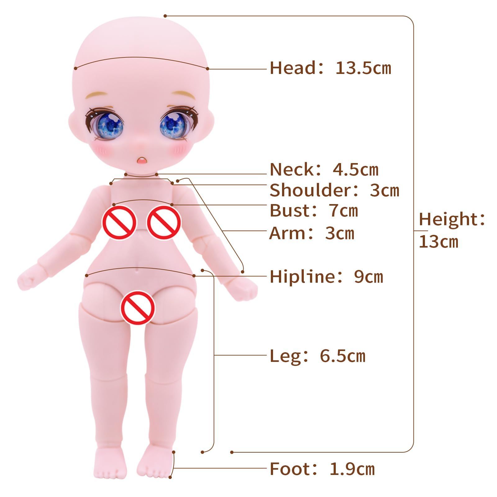 特価セール】人形 bjd - 13cm アニメスタイルの人形セット、ギフト 