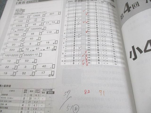 馬渕教室　中学受験コース　公開模試過去問題集　小学4年　10冊セット 馬渕教室 小5 中学受験コース 2021/2022年度 第1回、第2回 馬渕