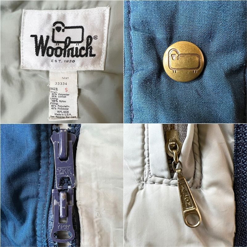 Woolrich◆70s〜/白タグ/中綿ジャケット/VINTAGE/ジャケット/M/コットン/BEG Woolrich◇ダウンジャケット⁄-⁄-⁄GRN⁄無地⁄70s⁄白タグ