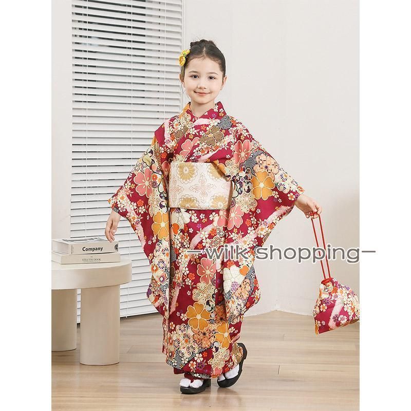 300円off 七五三 着物 753 女の子 着物セット 子ども用着物 着物ドレス 写真撮影 前撮り 後撮り お祝い 七草祝い キッズ 7歳 小学生 子 MARWIL-DEMENAGEMENTS_CH