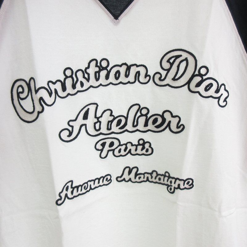 DIOR ディオールオム ロゴ フラワー刺繍 白
