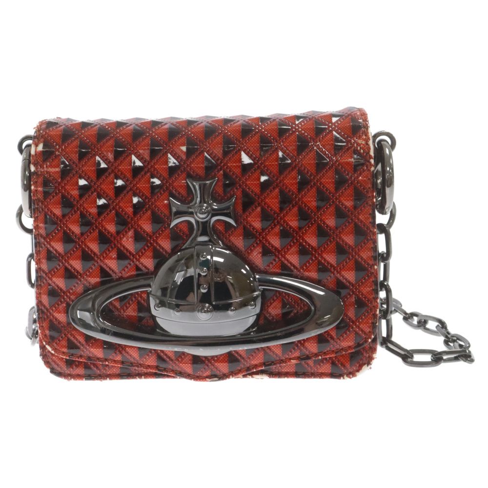 VivienneWestwoodプリズムオーブエナメル ショルダーバッグレッド オンライン ショッピングファッション - VivienneWestwood