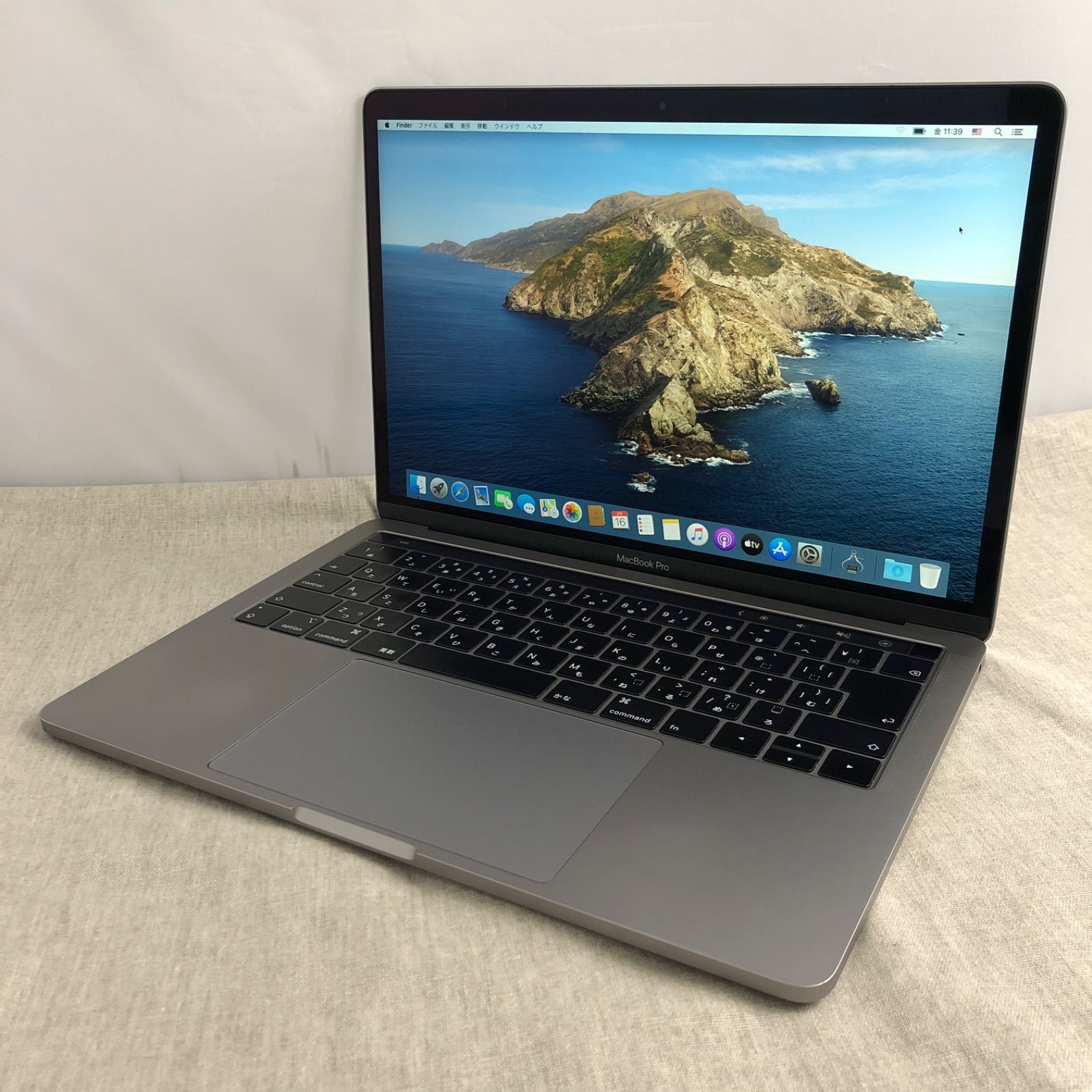 【本体のみ】Apple MacBook Pro (13インチ， 2019， Thunderbolt 3ポート x 2)【Touch Bar・i7・16GB・256GB】バッテリー劣化 A2159 EMC3301/LT-240199（158689）