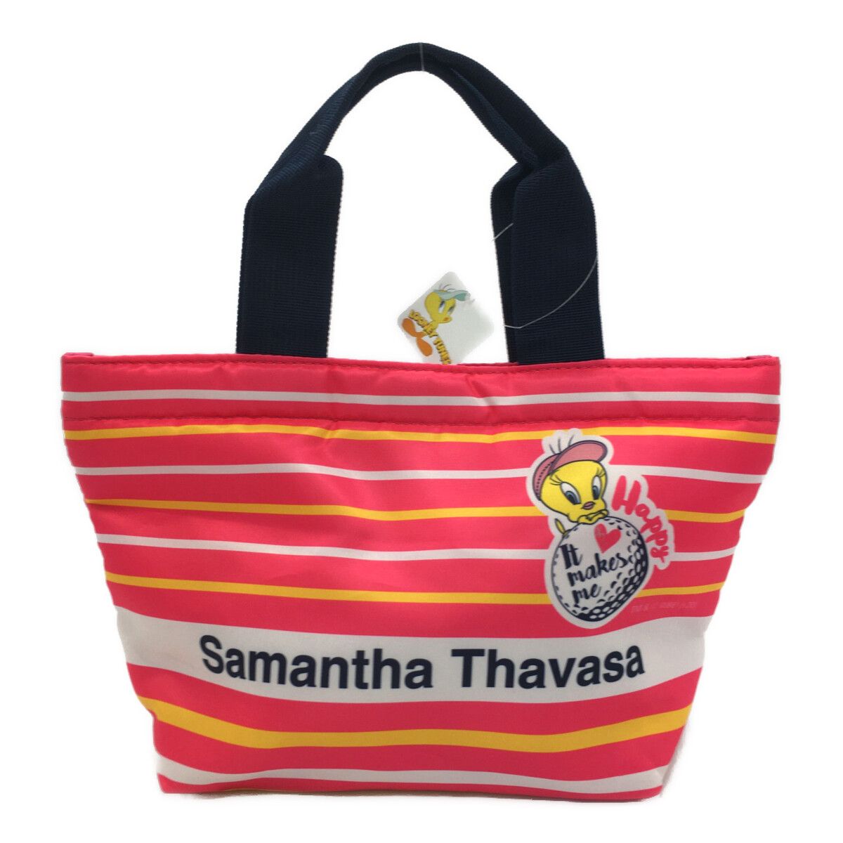 中古 サマンサタバサ Samantha Thavasa カートバッグ  ピンク ラウンドバッグ ルーニーテューンズ 軽量 コンパクト