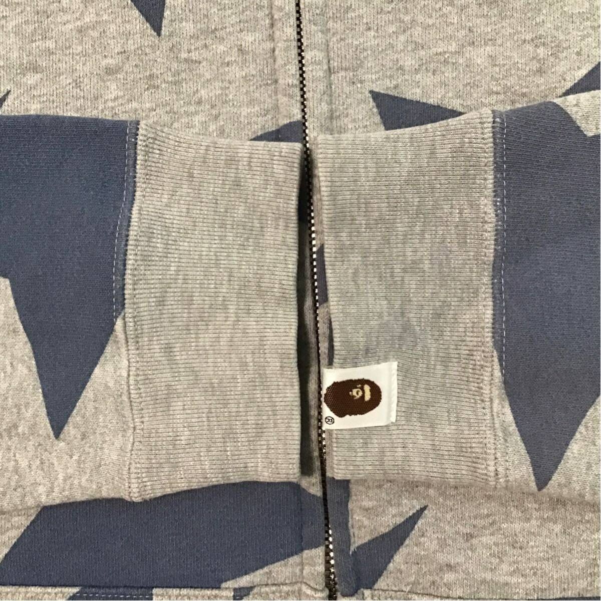 BAPE スター パーカー Mサイズ グレー × ブルー a bathing ape BAPE
