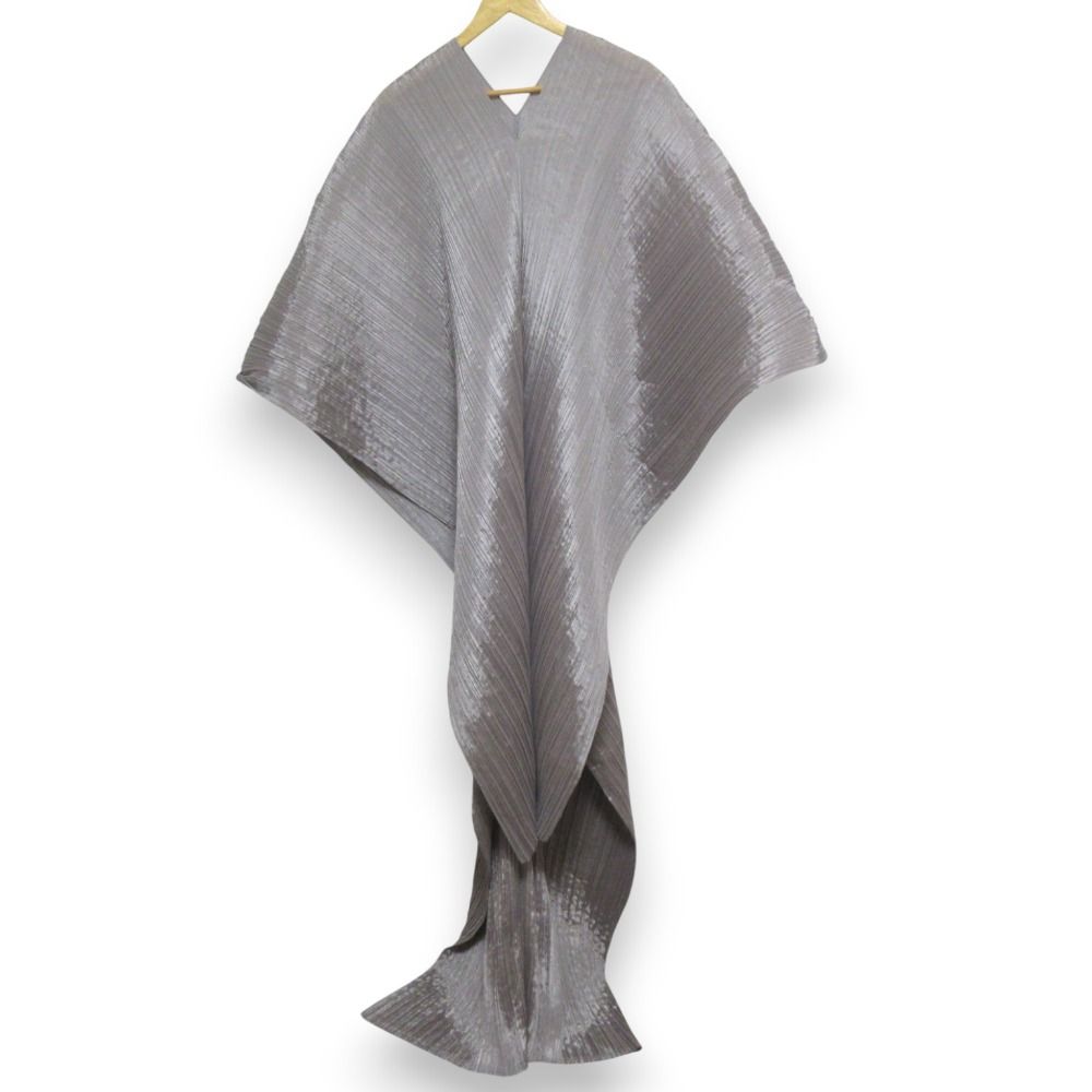 PLEATS PLEASE ISSEY MIYAKE プリーツプリーズ イッセイミヤケ マダムT マルチWAY ストール PP04-AD038 グレー レディース 古着
