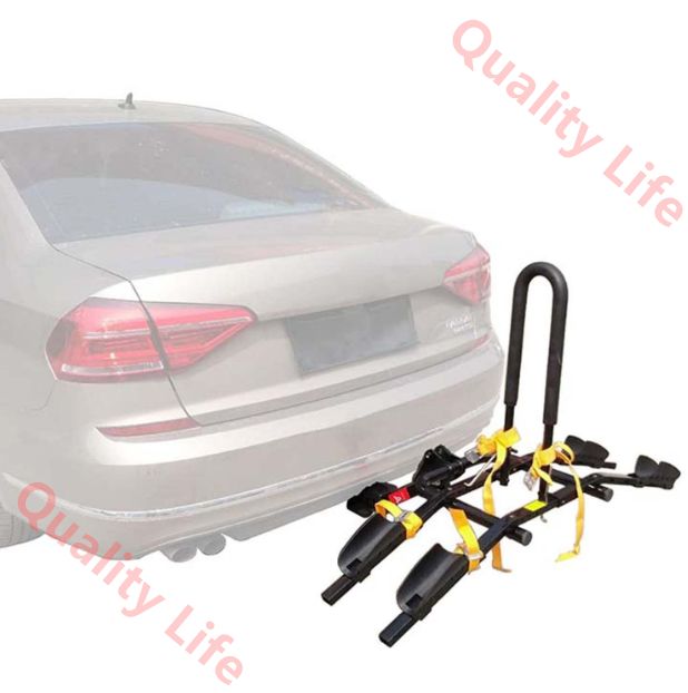 2バイク 牽引バー自転車ラック 折りたたみ式 自転車運搬車 車用自転車ラック ヒッチキャリアカーゴ ユニバーサルフィッティング ヒッチマウントラゲッジキャリア 車の後ろ 車 トラック SUV ミニバン用