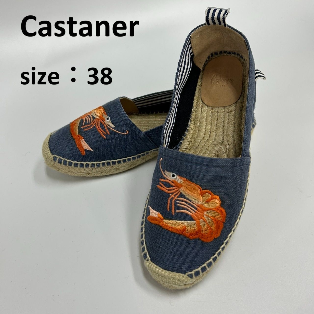 Castaner 38 ブルー系 スリッポン カスタニエール 靴 シューズ