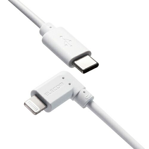 5個セット エレコム iPhoneケーブル iPadケーブル 抗菌 L型コネクタ タイプC PD対応 充電 データ転送 30cm ホワイト MPA-CLL03WHX5