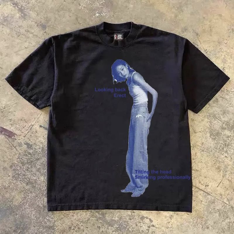 semantic design フェアリーグランジy2k お兄系 vネックロンT