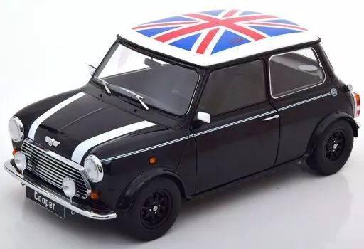 ミニカー　1/12 Mini Cooper 1990 左ハンドル(ブラック×ホワイト×ユニオンジャック) [KKDC120052L] 中古】ミニカー 1/12 Mini Cooper 1990 左ハンドル(ブラック