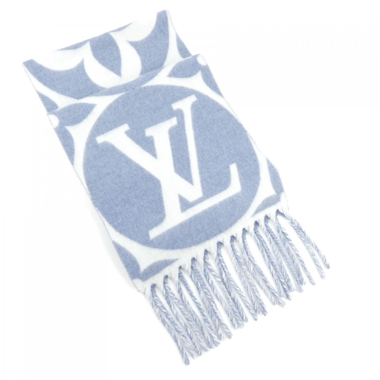 LOUIS VUITTON ルイヴィトンマフラー　グレー 中古・古着通販】LOUIS VUITTON (ルイ ヴィトン) ウールマフラー