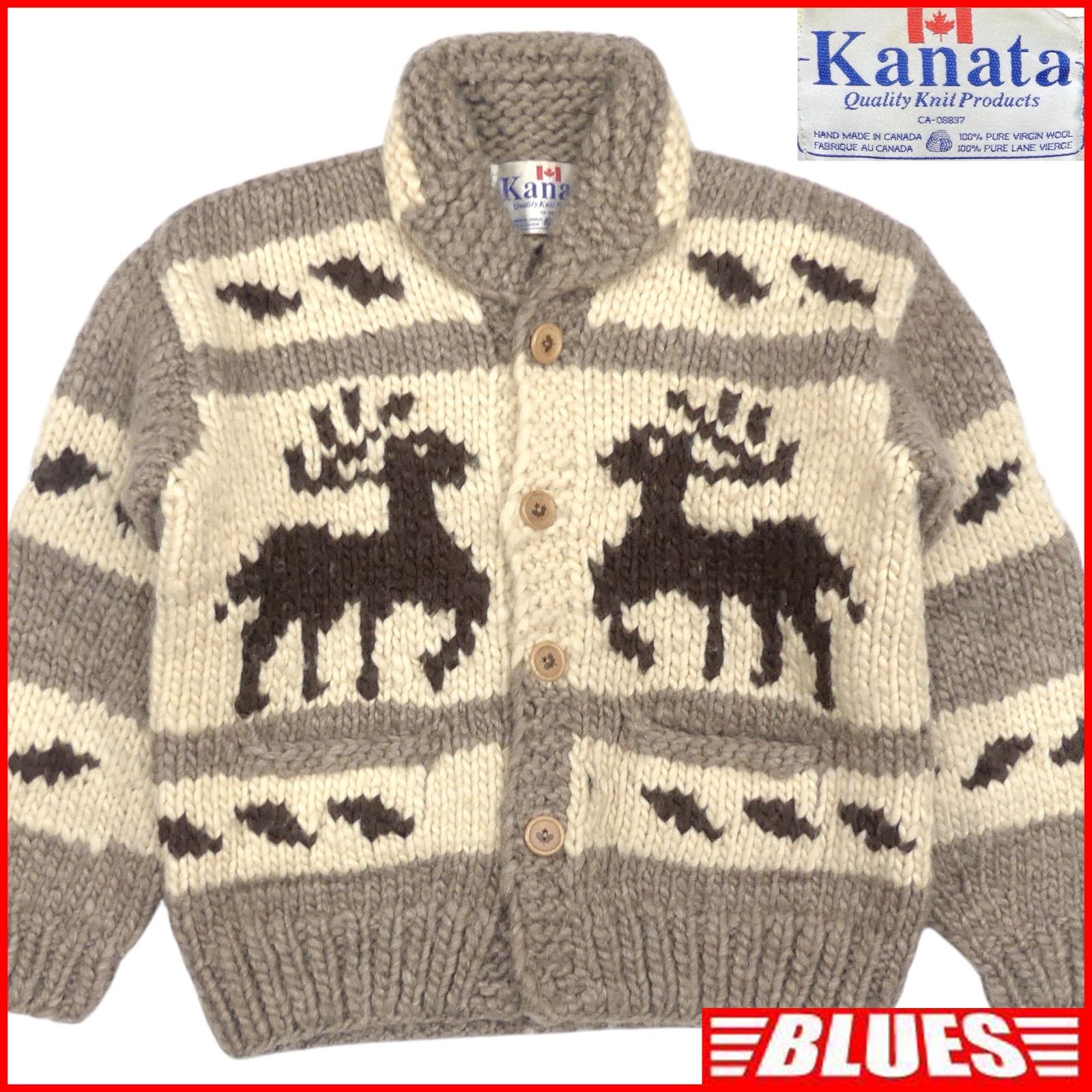 カウチン セーター kanata 小売 ニット XXXL カナダ製 カナタ 鹿