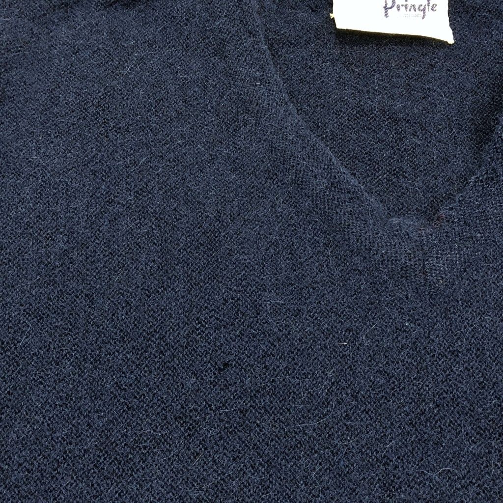 80年代 ペルー製 Pringle アルパカ ニット セーター ネイビー(メンズ XL)中古 古着 U4801 80年代 ペルー製 Pringle アルパカ ニット セーター ネイビー(メンズ