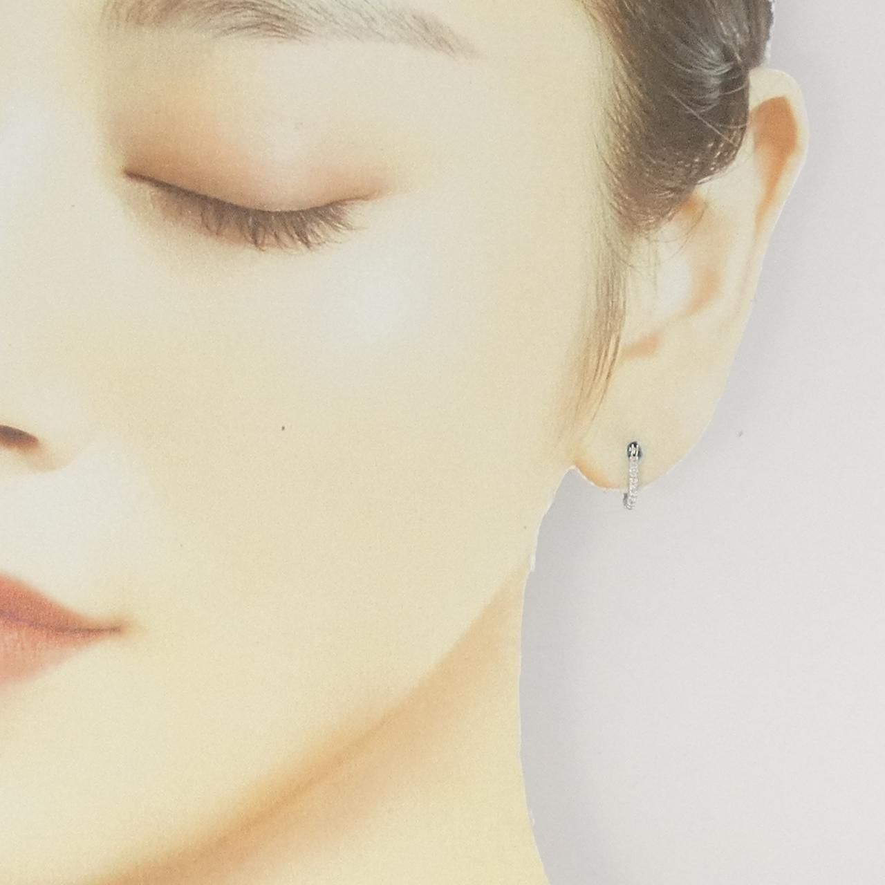 K18WG ダイヤモンド ピアス 0.20CT 天然ダイヤモンド スレッドピアス