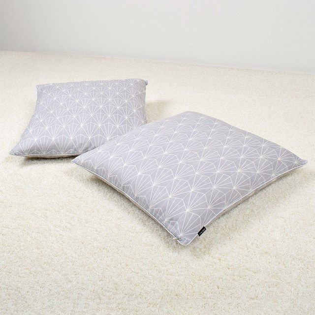 COLORFUL CANDY STYLE 新品  座布団カバー 2枚セット 55cm×59cm シルバーライト グレー 北欧 座布団 ざぶとん カバー ざぶとんカバー センチ 綿 おしゃれ かわいい コットン インテリア モダン シンプ