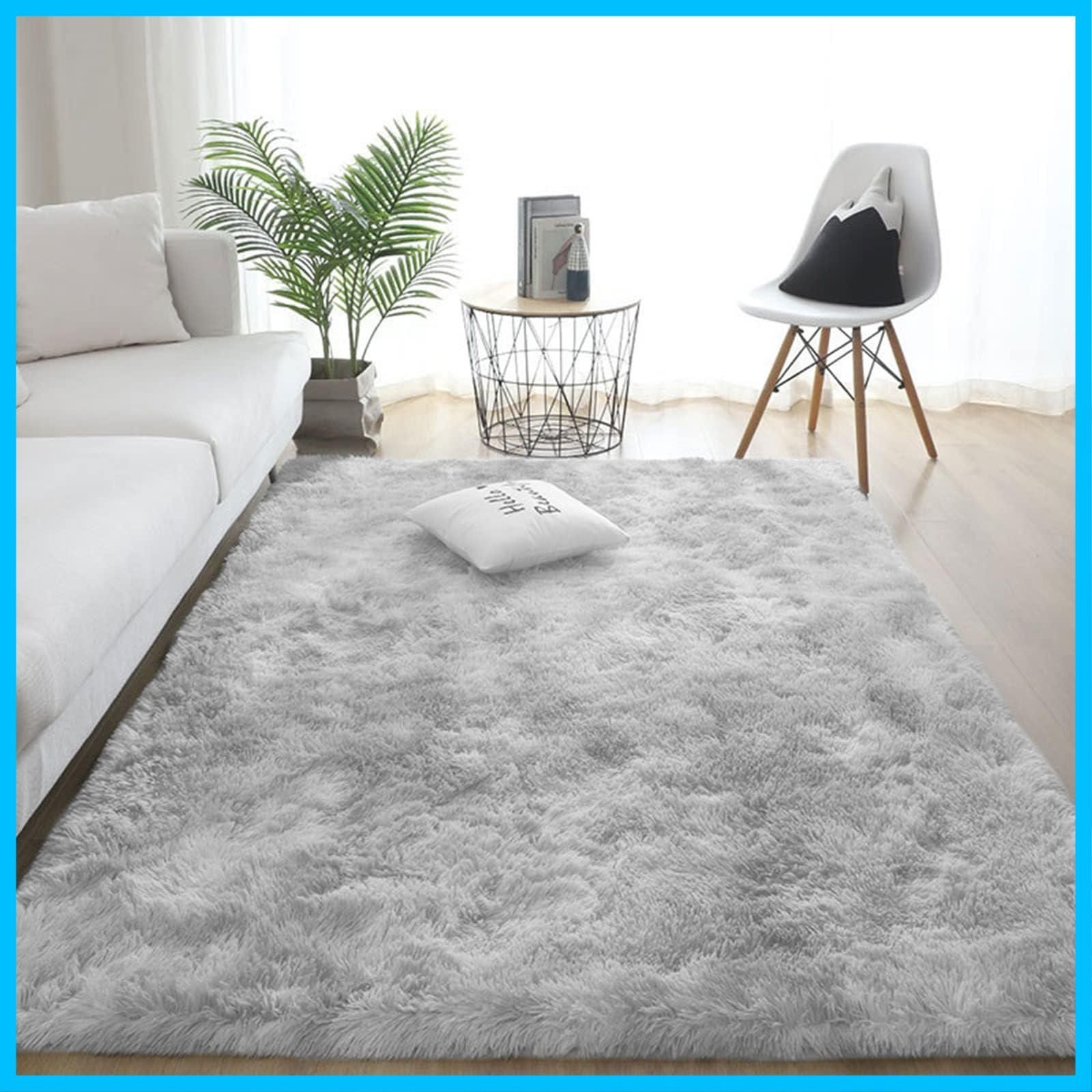 【特価セール】約1.5畳 ROCYJULIN（ライトグレー ） 長方形 オールシーズン快適に使用 防音絨毯 ふわっとした手触り 滑り止め付き 洗えるラグ 極厚ウレタンフォーム15ｍｍ おしゃれな北欧風シ