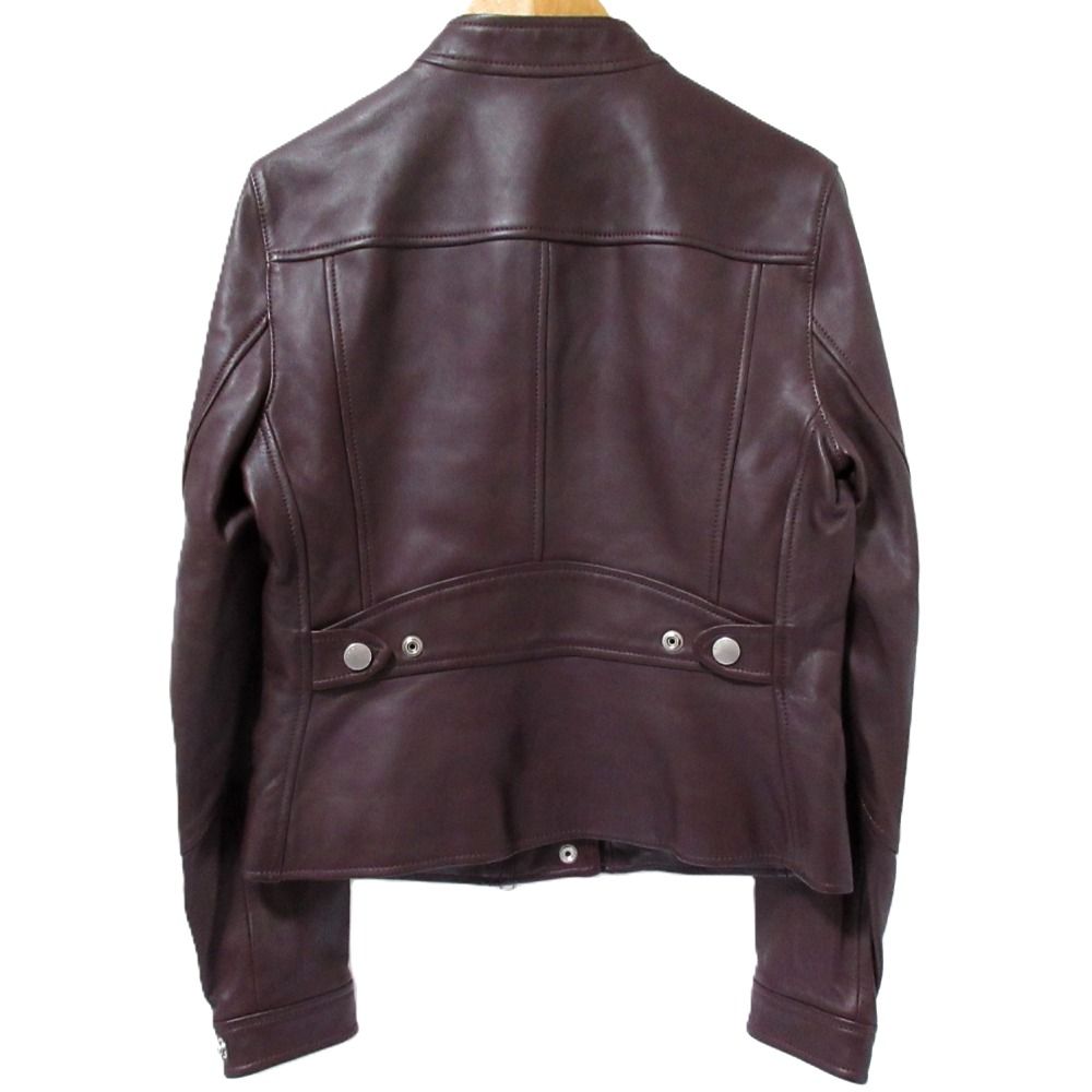 COACH - 美品 COACH コーチ UPTOWN RACER JACKET シープレザー ダブルライダースジャケット ブルゾン F86528 サイズXS ボルドー レディース 古着 中古 USED 美品 COACH コーチ UPTOWN RACER JACKET シープレザー ダブル