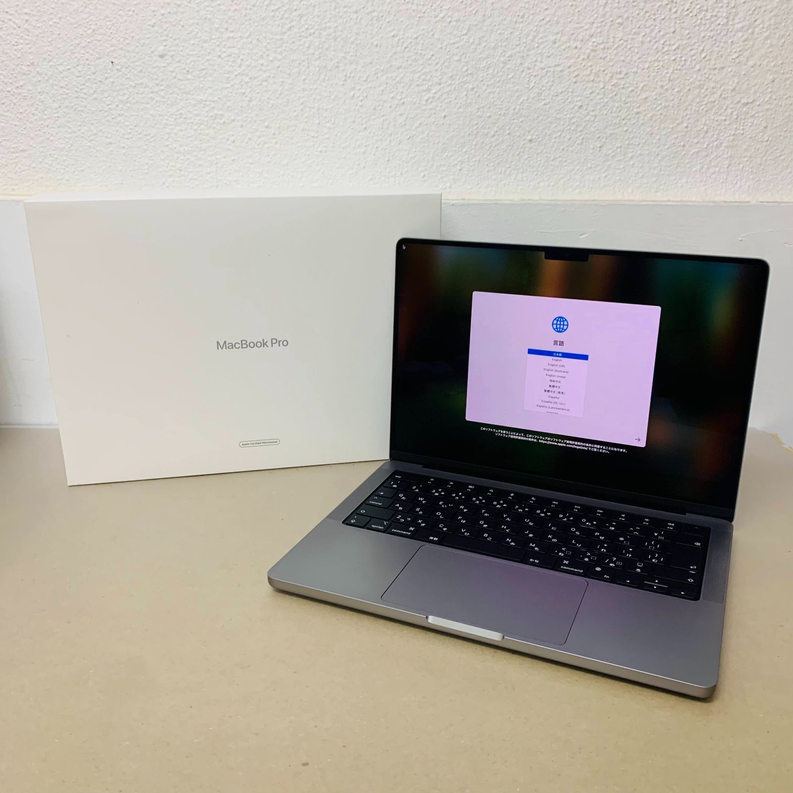返金保証　美品　動作良好　MacBook Pro 　14インチ　2021  M1Pro 16GB SSD 512GB 　FKGP3J/A  　整備品　充放電回数209回　 最大容量89%　付属品完備tおまけ付き　C1569t100サイズ発送