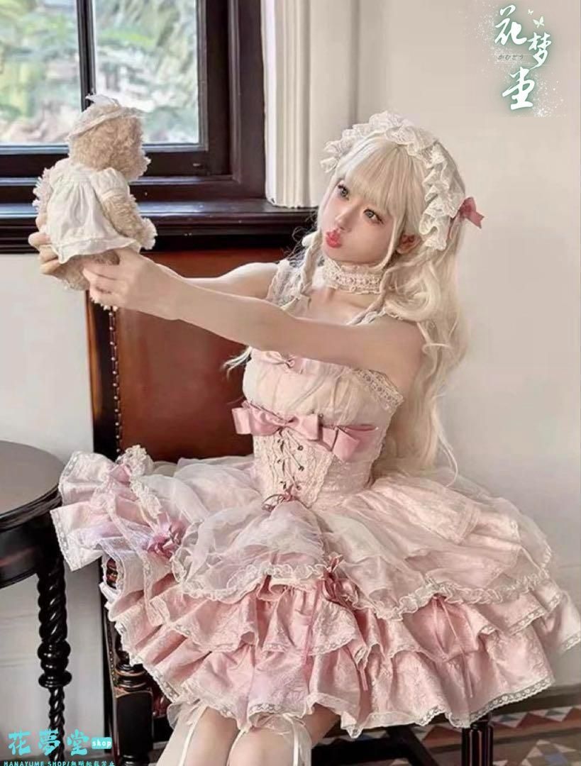 25年 ♥コスプレ 可愛い淡ピンクフリミニセットアップ~お出かけパーティ用３点セット 撮影会 舞台 イベント 原野空間-81