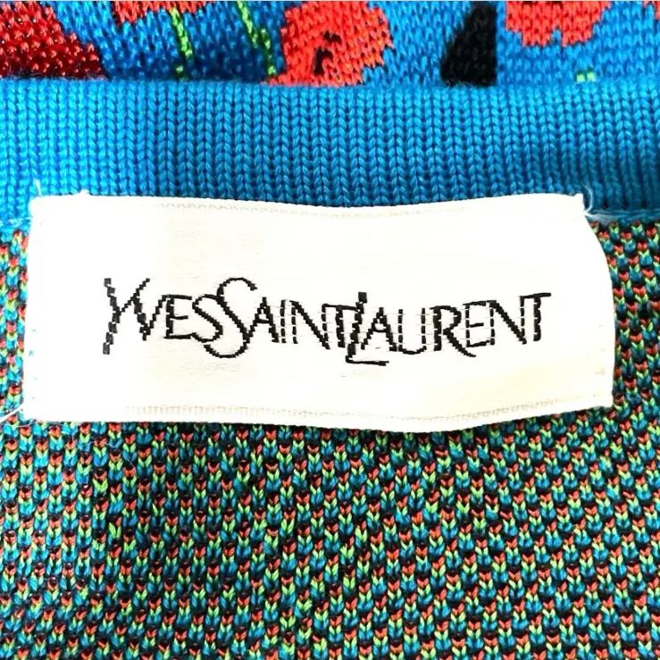 ヴィンテージ YVES SAINT LAURENT イヴ・サンローラン 蝶 花柄 綿