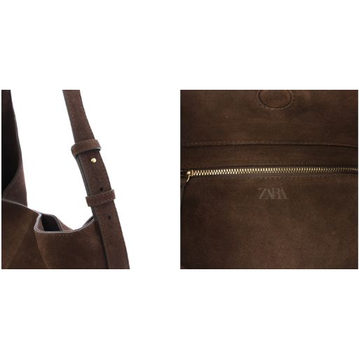 ZARA／ソフトスプリットスエードアシンメトリーバケットバッグ ザラ ZARA ソフトスプリットスエード アシンメトリー バケット バッグ