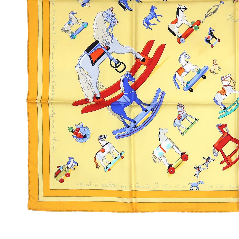 名東】エルメス カレ 90 RACONTE MOI LE CHEVAL スカーフ シルク