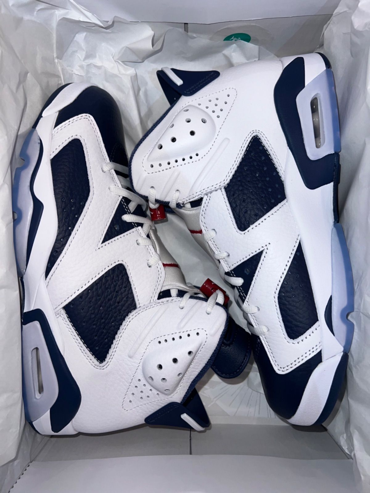 Nike Air Jordan 6 ホワイト/ネイビーナイキジョーダン　美品 NIKE AIR JORDAN 6 RETRO GS 