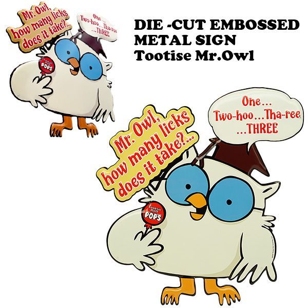 ダイカットエンボスメタルサイン Tootsie Mr.Owl 【トッツィー ロール 